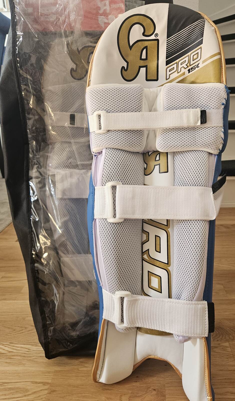 CA Pro 15000 batting pads, front view